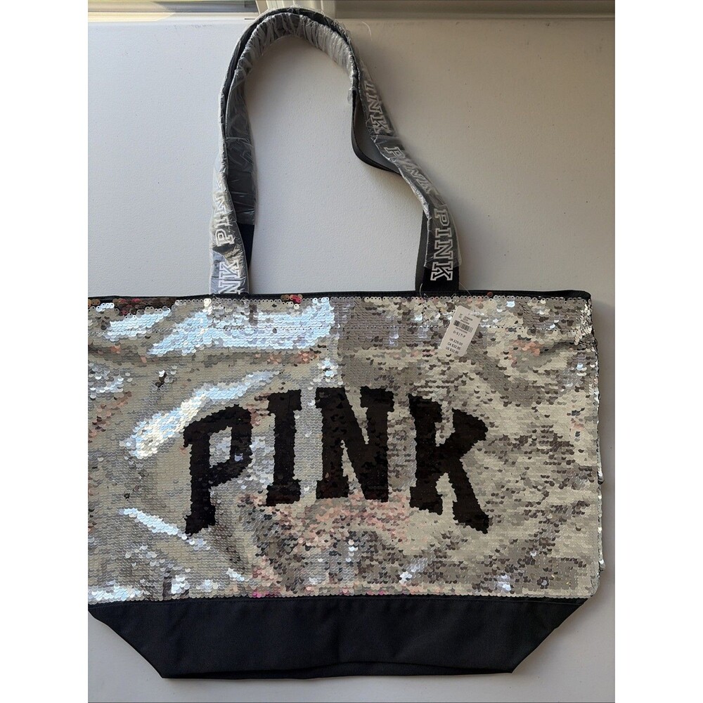 NWT victoria’s secret pink sequin Tote Bag